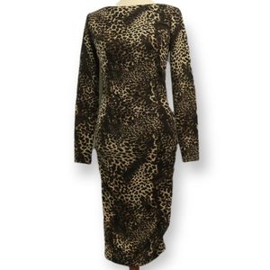 Philosophy Leopard Print  Cut & Sew Ruched Dress